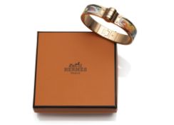 HERMES ENAMEL PRINT VINTAGE BRACELET 
