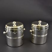 TWO METALPLATED ICE COOLER AND LIDS