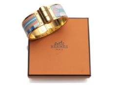HERMES ENAMEL PRINT VINTAGE BRACELET 