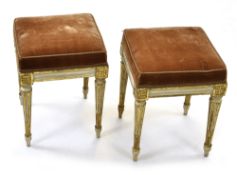 Pair of Louis XVI style tabourets