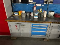 Blue Metal Work Bench with Storage