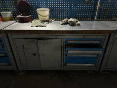 Blue Metal Work Bench with Storage