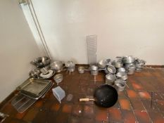 Room Content Including Pans, Mixing Bowls, Colanders