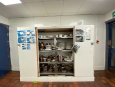 Wooden Storage Unit With Metal Shelving