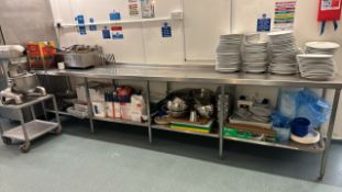 Large Stainless Steel Preparation Table