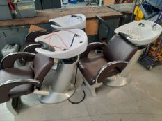Salon Chair With Basin x3