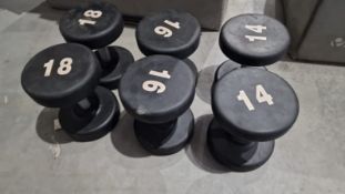 Dumbell Set 14kg,16kg,18kg