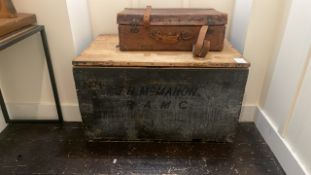 Wooden Chest & Suitcase