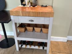 Butchers Block With Wine Storage