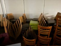 Wood and Faux Leather Cafeteria Chairs x 50 (approx)