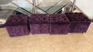 Purple Fabric Pouffe x 4