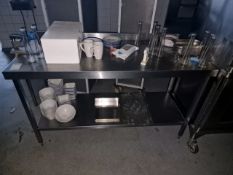 Stainless Steel Table With Shelf (Contents Included)