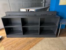 Grey Display Unit with Concealed Power Sockets
