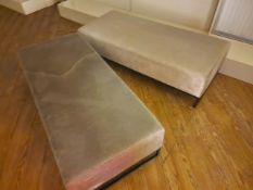 Grey Fabric Foot Stool x 2