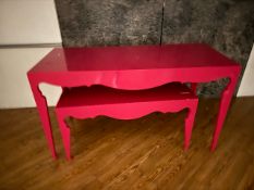 Pink Gloss Tables x 2