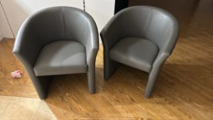 Grey Faux Leather Chairs x 2
