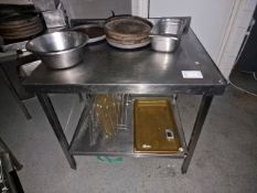 Stainless Steel Table With Shelf Contents Included