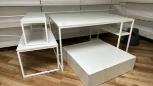White Gloss Tables x 4