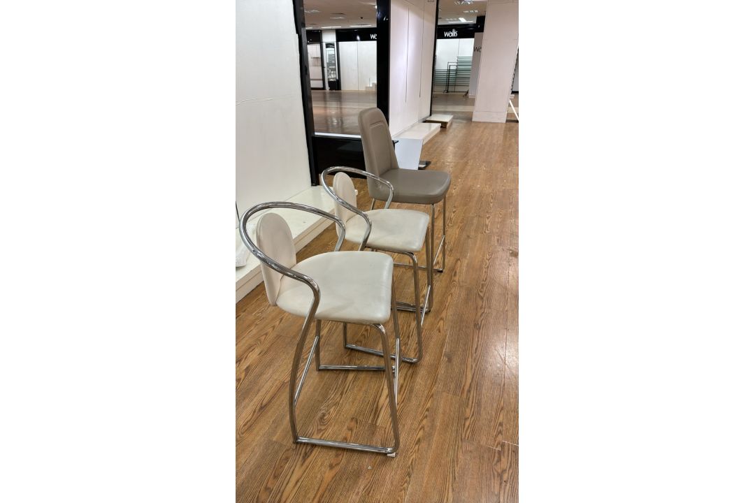 Set Of 3 Faux Leather Stools - Image 3 of 3