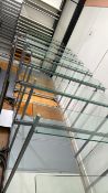 Glass Top Metal Retail Hanging Rails x5