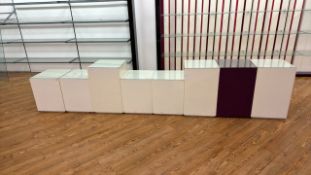 Wooden Display Boxes With Glass Tops x8