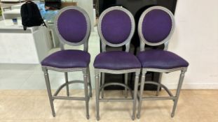Urban Decay Purple & Silver Wood Stools x3
