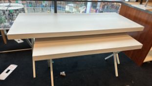 White Wood Tables Set Of 2