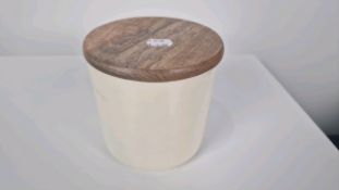 Metal with Wooden Top Container