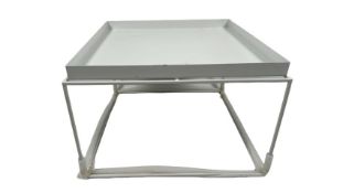 White Metal Display Tray With Box Frame
