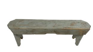 Blue Painted Wood Bench