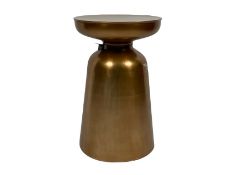 Brown Metal Drum Side Table