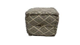 Patterned Fabric Cushioned Pouffe