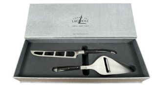Forge De laguiole Cheese Set Black Wood Handle