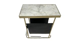Amara Leather & Marble Side Table
