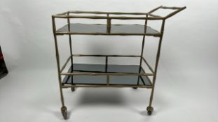 Amara Luxe Gold and Glass Drinks Trolley