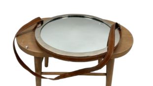 Circular Wall Mirror With Leather Strap