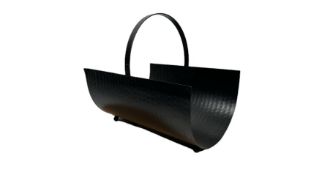 Black Metal Log Basket