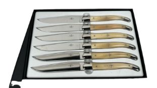 Forge De Leguiole Light Horn Handle Steak Knives Set of 6