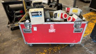 Crate on wheels - contents including rigging belts