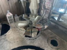 Solid Nickel Designer Aeroplane Propeller Coffee Table