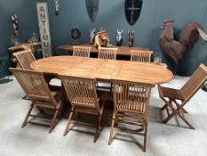 9 Pc High Grade Teak Patio Set