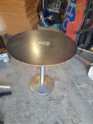 4 x Pedestal Base Tables with Dark Round Tops
