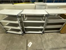 Wheeled Wood Trolleys x3