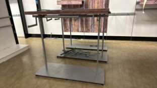 Metal Rails With Wooden Graphic Top x3