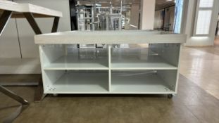 White Wood Mobile Display Boxes x2