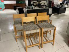 Origins Wooden Bar Stools x 5
