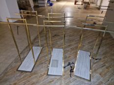 Metal Gold Coloured Hanging Rails x3