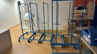 Blue Steel Metal Industrial Hanging Rail x6