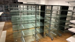 Glass Tiered Display Shelves x8
