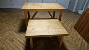Solid Wood Display Table Set of 2